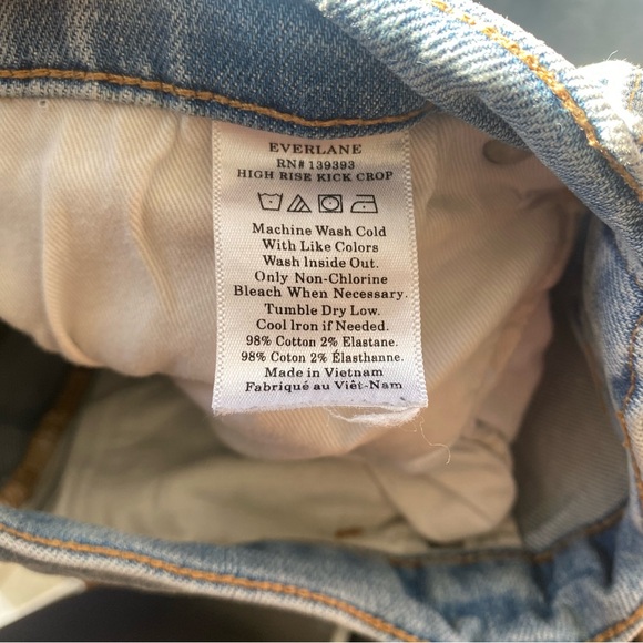 Everlane High Rise Kick Crop Light-wash Jeans size 30 - Picture 4 of 4